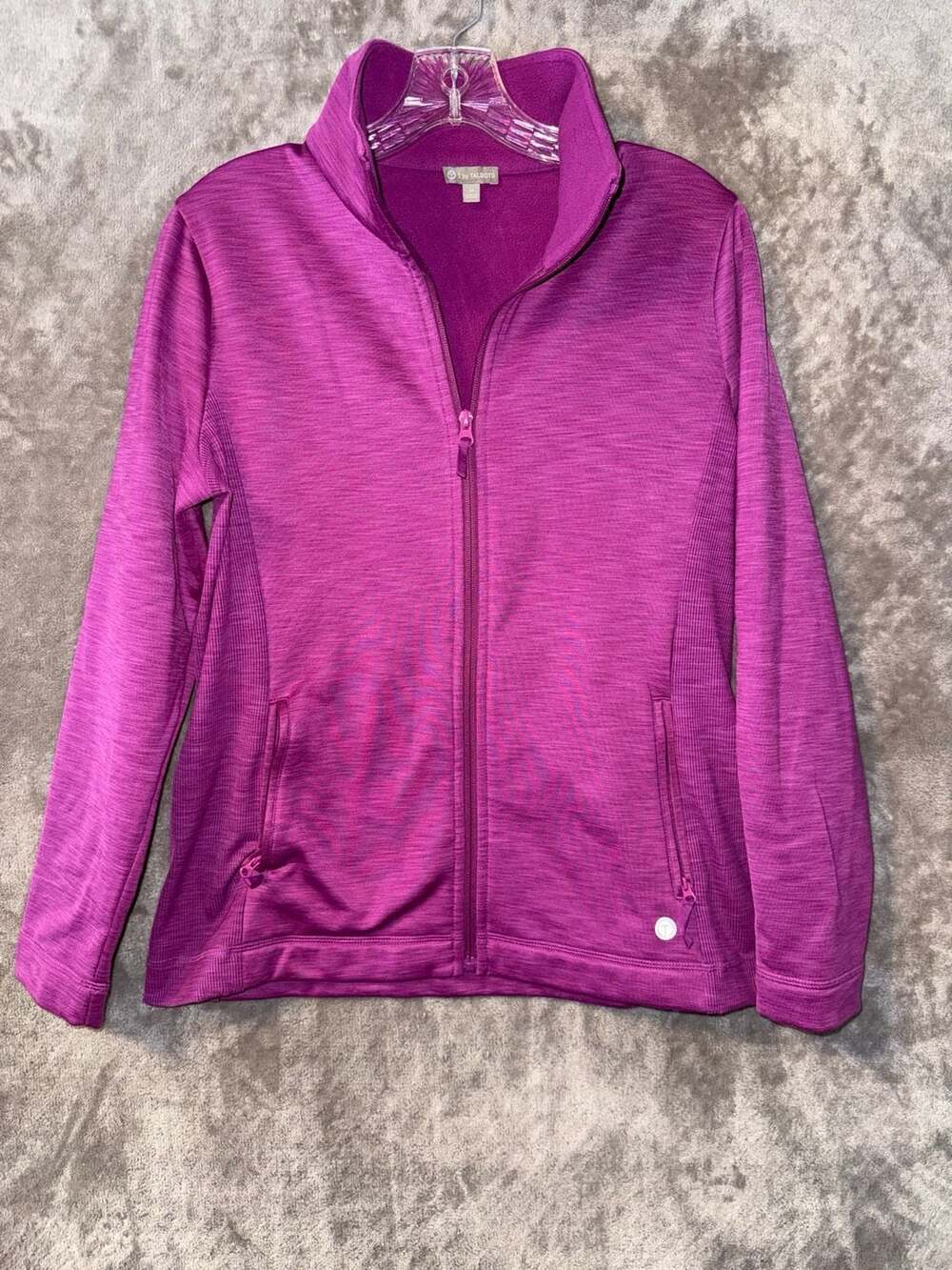 T By Talbots Women's Activewear Jacket Long Sleeve Full Zipper Purple Size MP